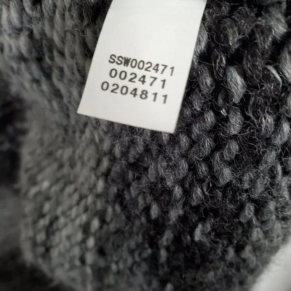 J Jill Size S Cardigan Button Jacket Chunky Knit Wool Blend Gray Stripes Pockets - Picture 5 of 8